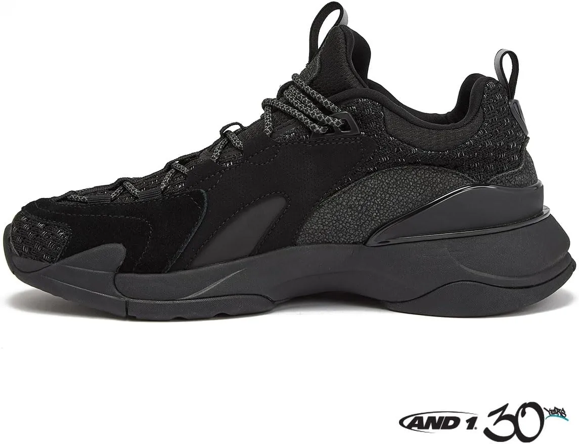 AND1 Marauder Mens Basketball Shoes, Casual Low Top Basketball Sneakers, Sizes 7 to 15, Black, White, Red and Grey