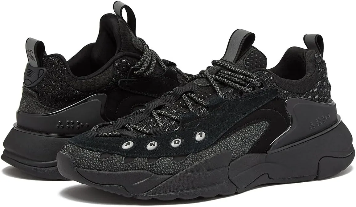 AND1 Marauder Mens Basketball Shoes, Casual Low Top Basketball Sneakers, Sizes 7 to 15, Black, White, Red and Grey