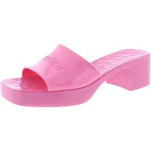 Coach Womens Scarlett Rubber Open Toe Slip On Heels