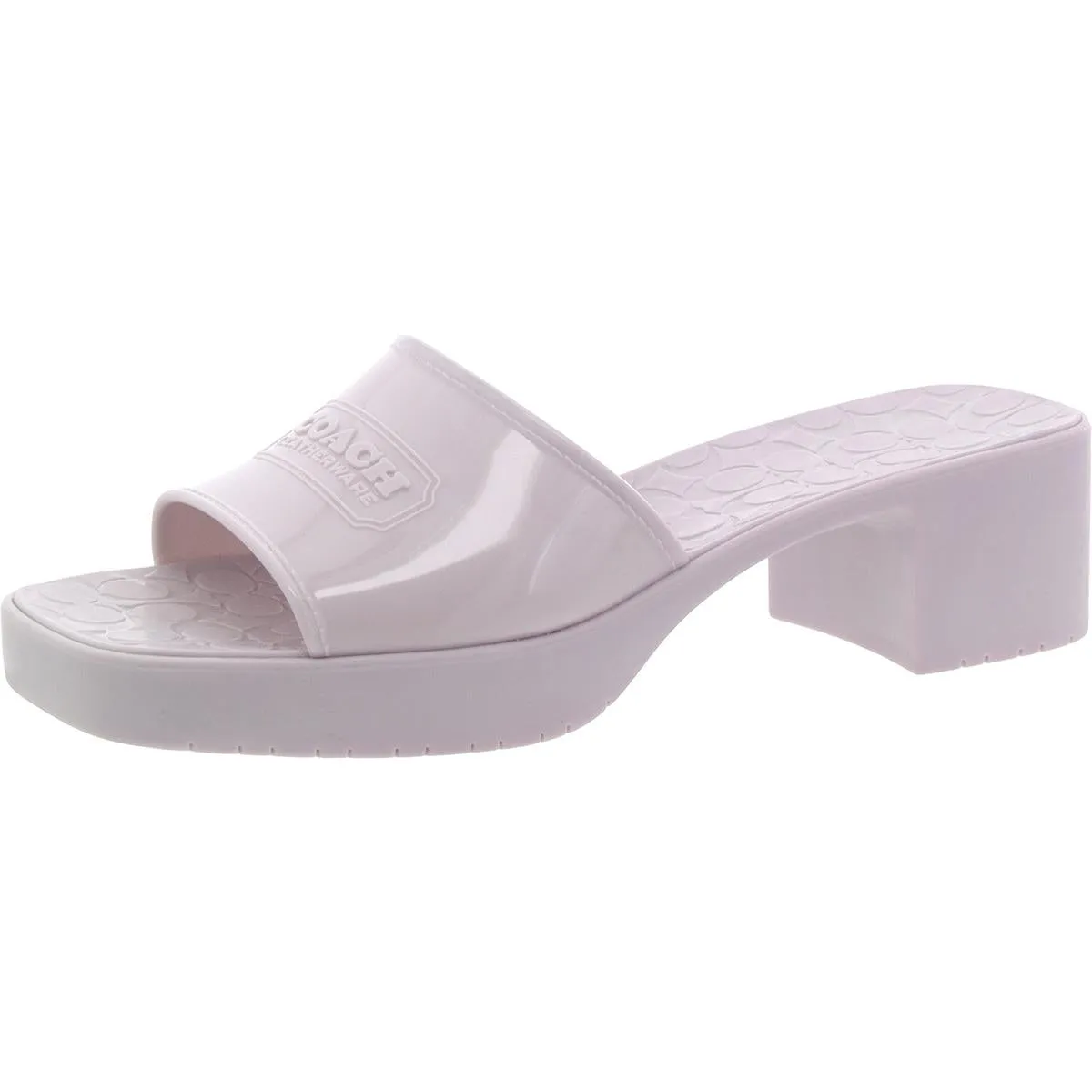 Coach Womens Scarlett Rubber Open Toe Slip On Heels