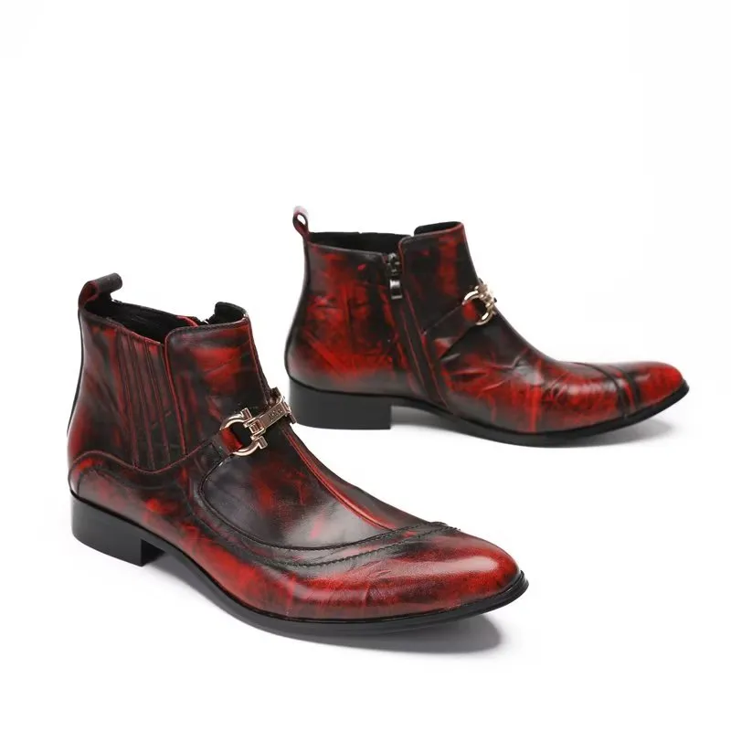 Luxury Leather Chain Detail Boots
