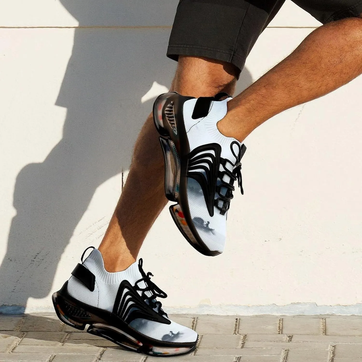 Men's Fashion Breathable 3D Tattoo Printing Trail Running Sneakers, Walking Excursion Shoes, Sports Work Trainers, Footwear Athletic Trekking