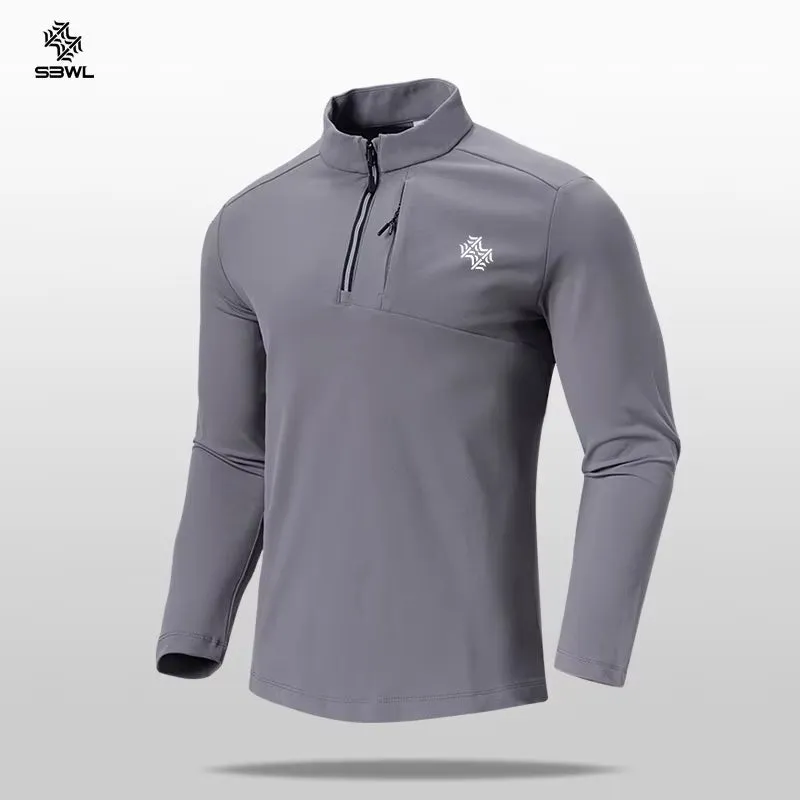 Mens High Quality Outdoor Gym Autumn/WinterSports Clothing Fitness Long Sleeve T-Shirt