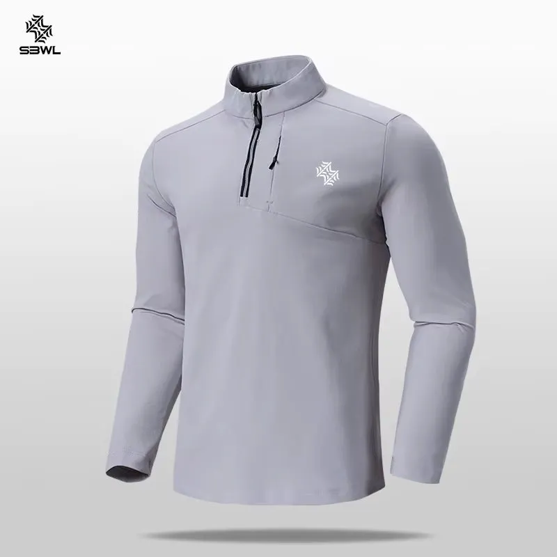 Mens High Quality Outdoor Gym Autumn/WinterSports Clothing Fitness Long Sleeve T-Shirt