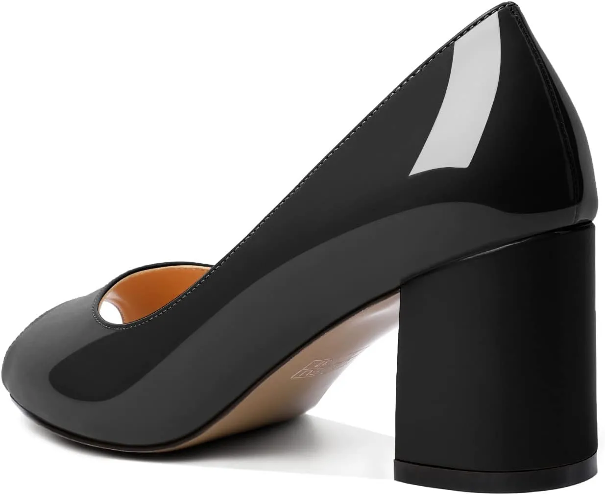 Mettesally Womens Peep Toe Pumps Low Chunky Heels Slip On Comfortable Open Toe Wedding Prom Dressy Shoes