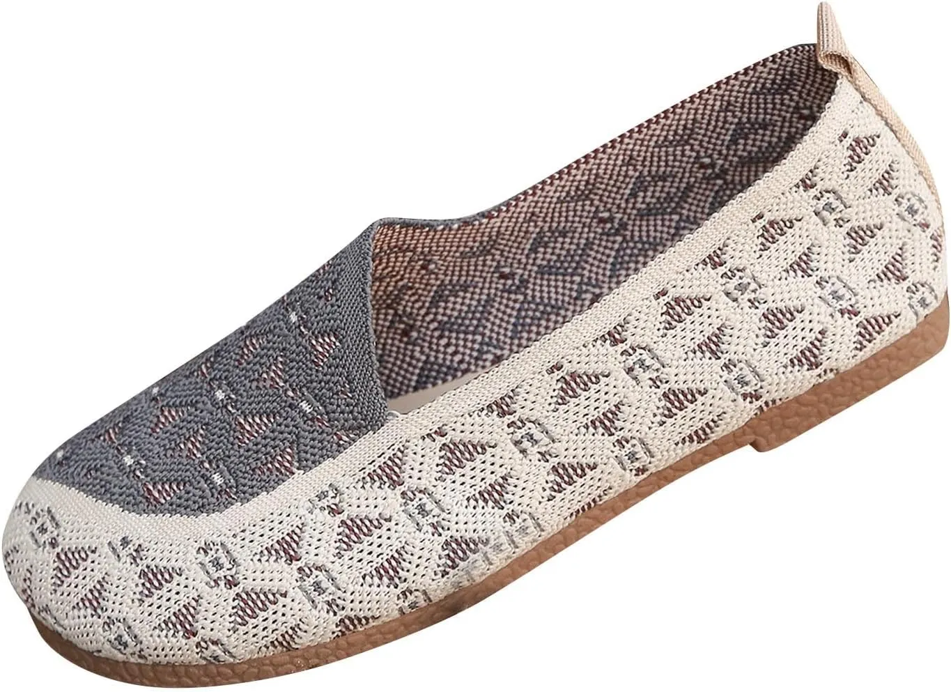 Women's Flying Weave Flat Shoes Retro Fashion Hollow Walking Shoes Casual Mesh One Stirrup Breathable Single Shoes