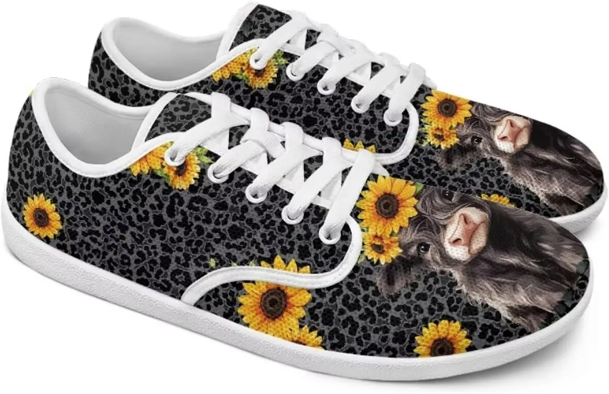 Women's Highland Cattle Running Shoe Leisure Business Loafer Flat Outdoor Walking Platform Sneaker