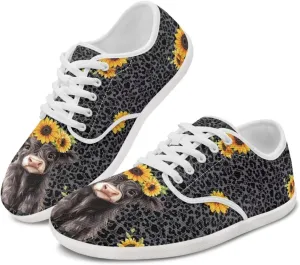 Women's Highland Cattle Running Shoe Leisure Business Loafer Flat Outdoor Walking Platform Sneaker