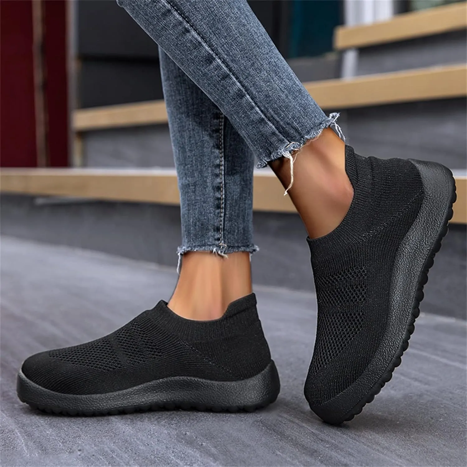 Womens Ladies Walking Running Shoes Slip On Lightweight Tennis Shoes Men Mesh Women Casual Shoes Men Shoes Sneakers Red Tennis Shoe Loafers Shoe