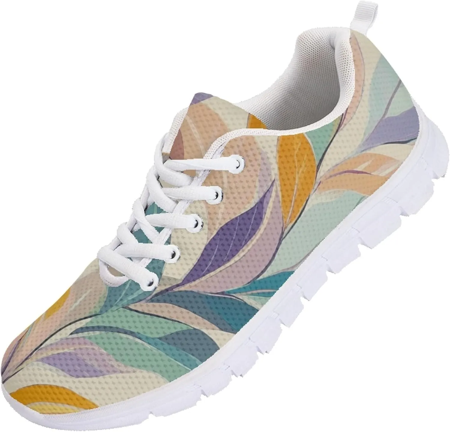Womens Sports Trainer Shoes Girls Running Causal Travel Sneakers Outdoor Walking Low Heel Lace up Breathable Lightweight Shoe